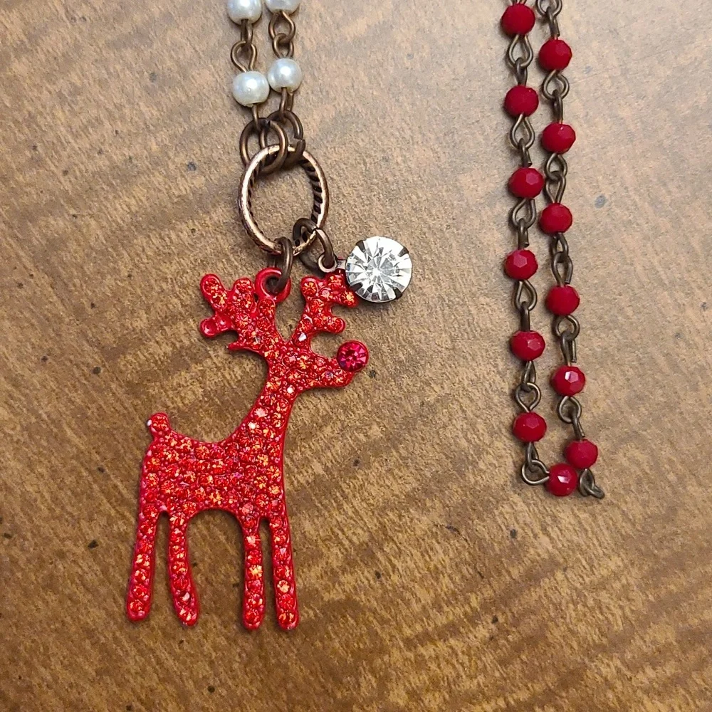 Rudolph Reindeer Necklace - Picture 3 of 4